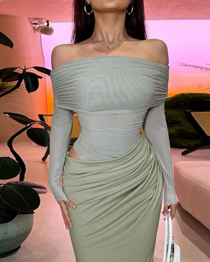 OFF SHOULDER MAXI DRESS