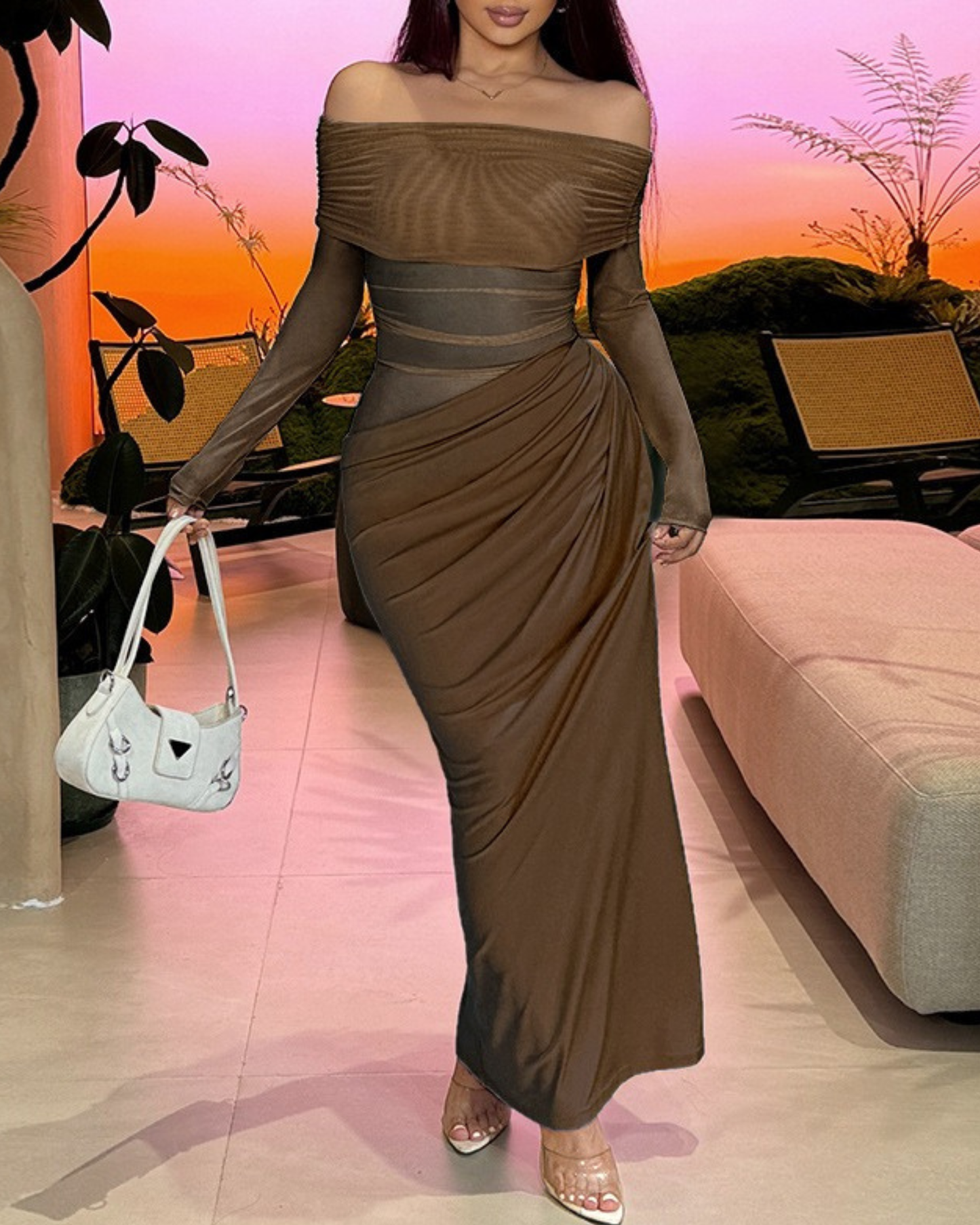 OFF SHOULDER MAXI DRESS