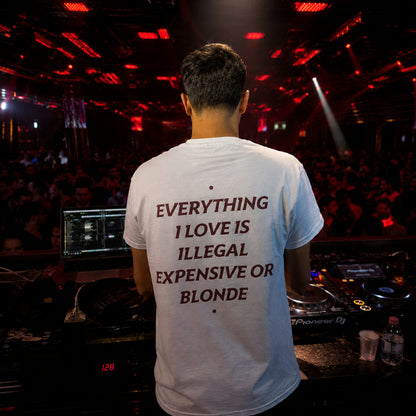 EVERYTHING I LOVE IS ILLEGAL, EXPENSIVE OR BLONDE